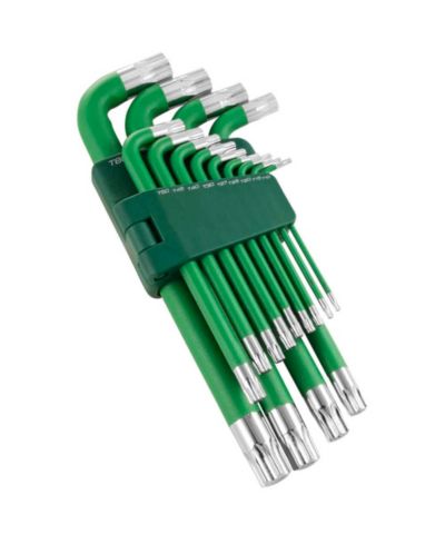 Powerbuilt Набор шестигранных ключей Torx с магнитным длинным наконечником, 13 предметов, зеленый