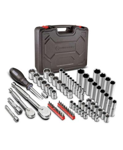 Powerbuilt 80 Piece Tool Set with Sockets, Ratchets, and Accessories in Case