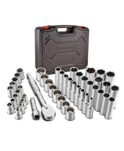Powerbuilt 47 Piece 3/8 Inch Drive Tool Set with Sockets and Ratchet in Case
