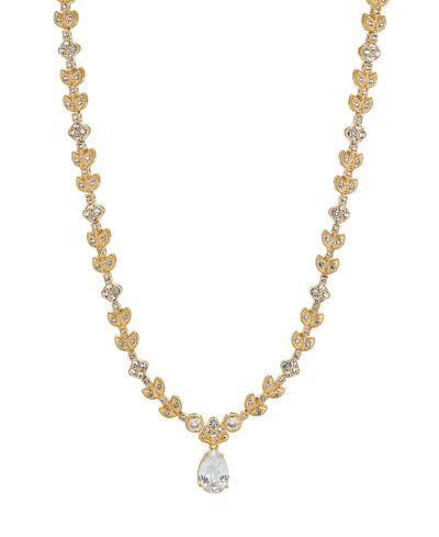 Eliot Danori Cubic Zirconia Pave Leaf Necklace, Created for Macy's