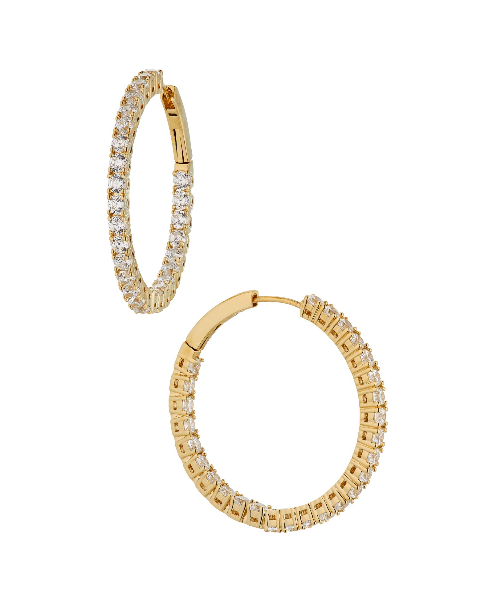 Eliot Danori Cubic Zirconia Medium Hoop Earrings, Created for Macy's