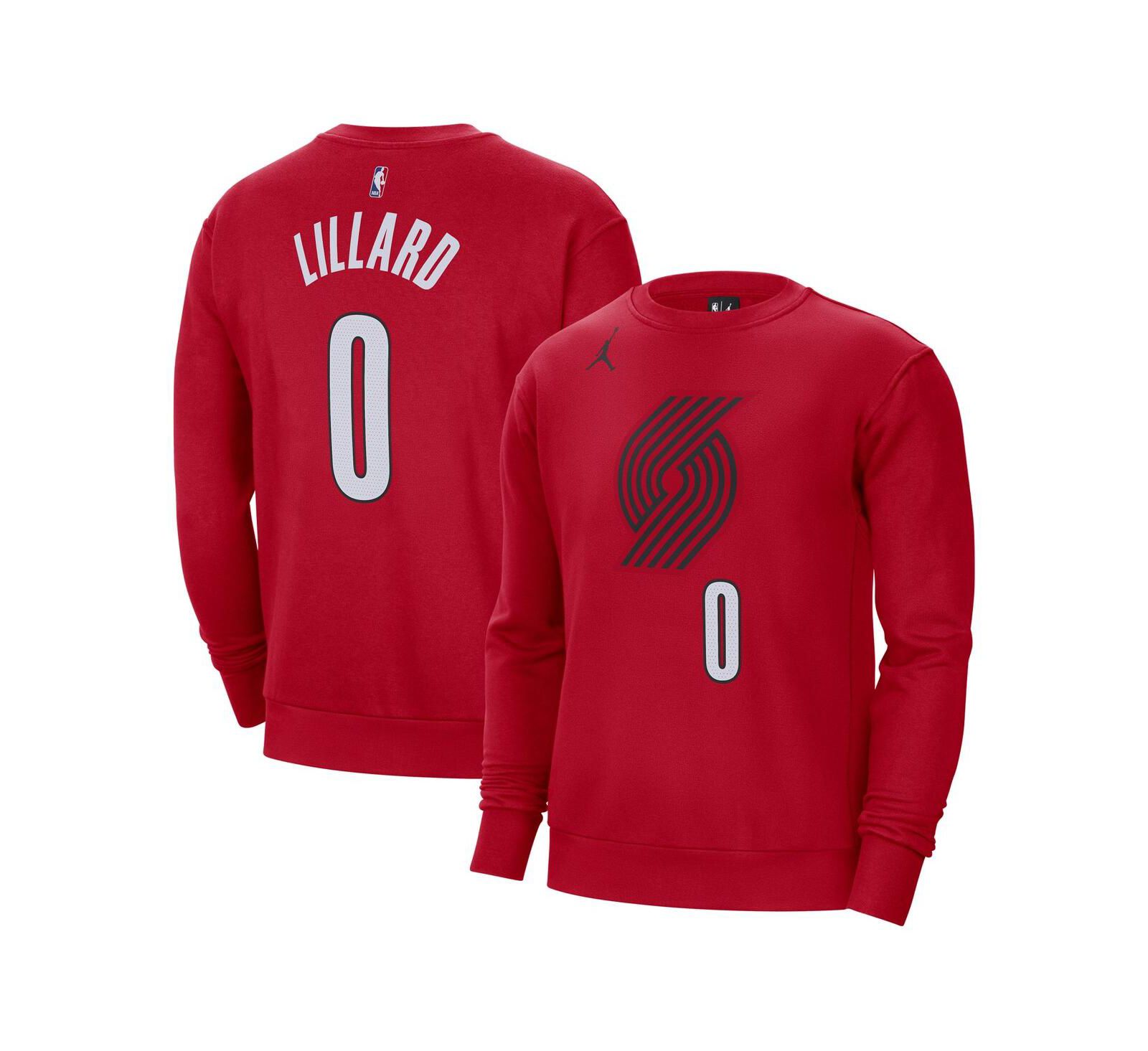 Мужской свитшот Jordan Damian Lillard Red Portland Trail Blazers Statement Name and Number
