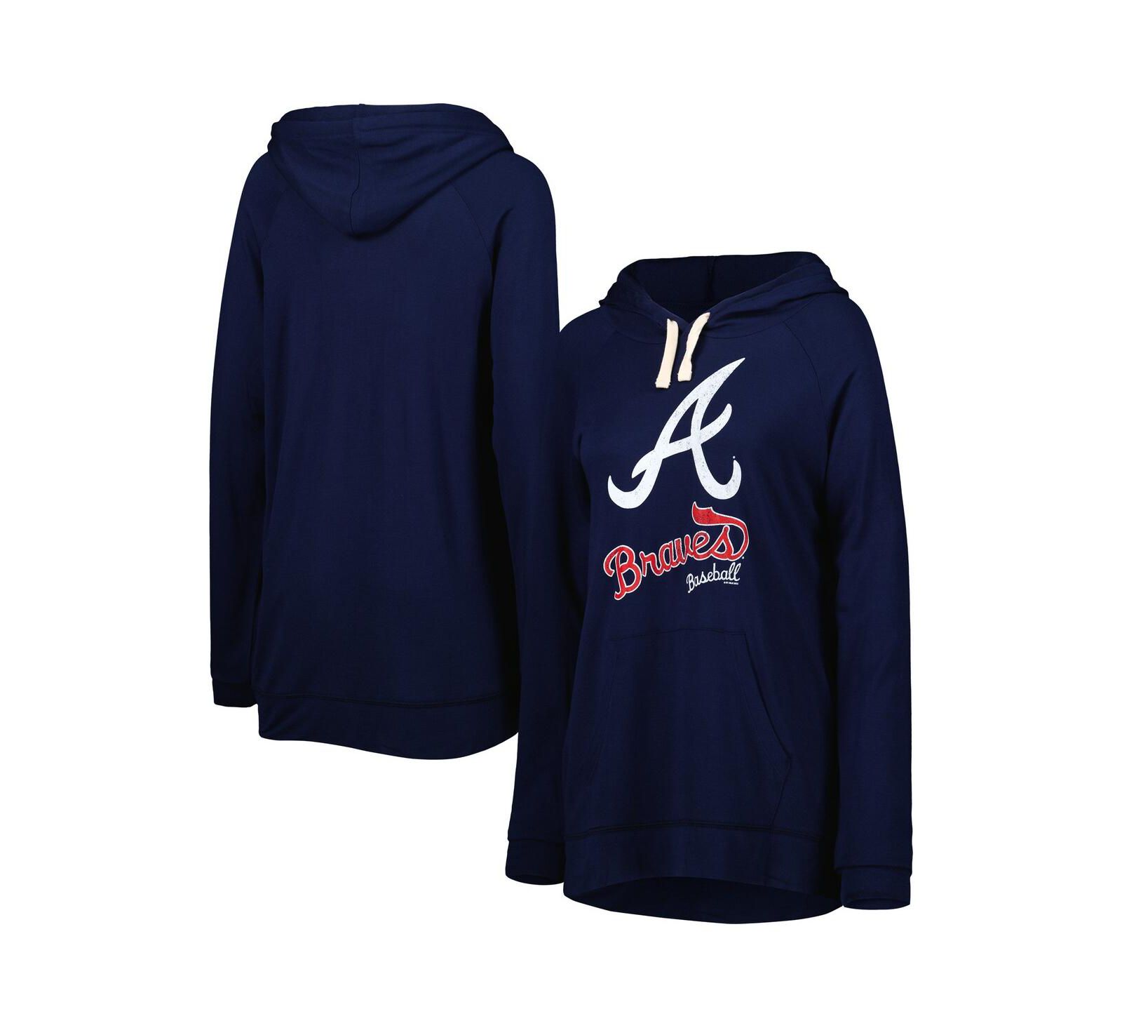 Touch Женское худи Raglan Pullover Atlanta Braves Pre-Game Navy