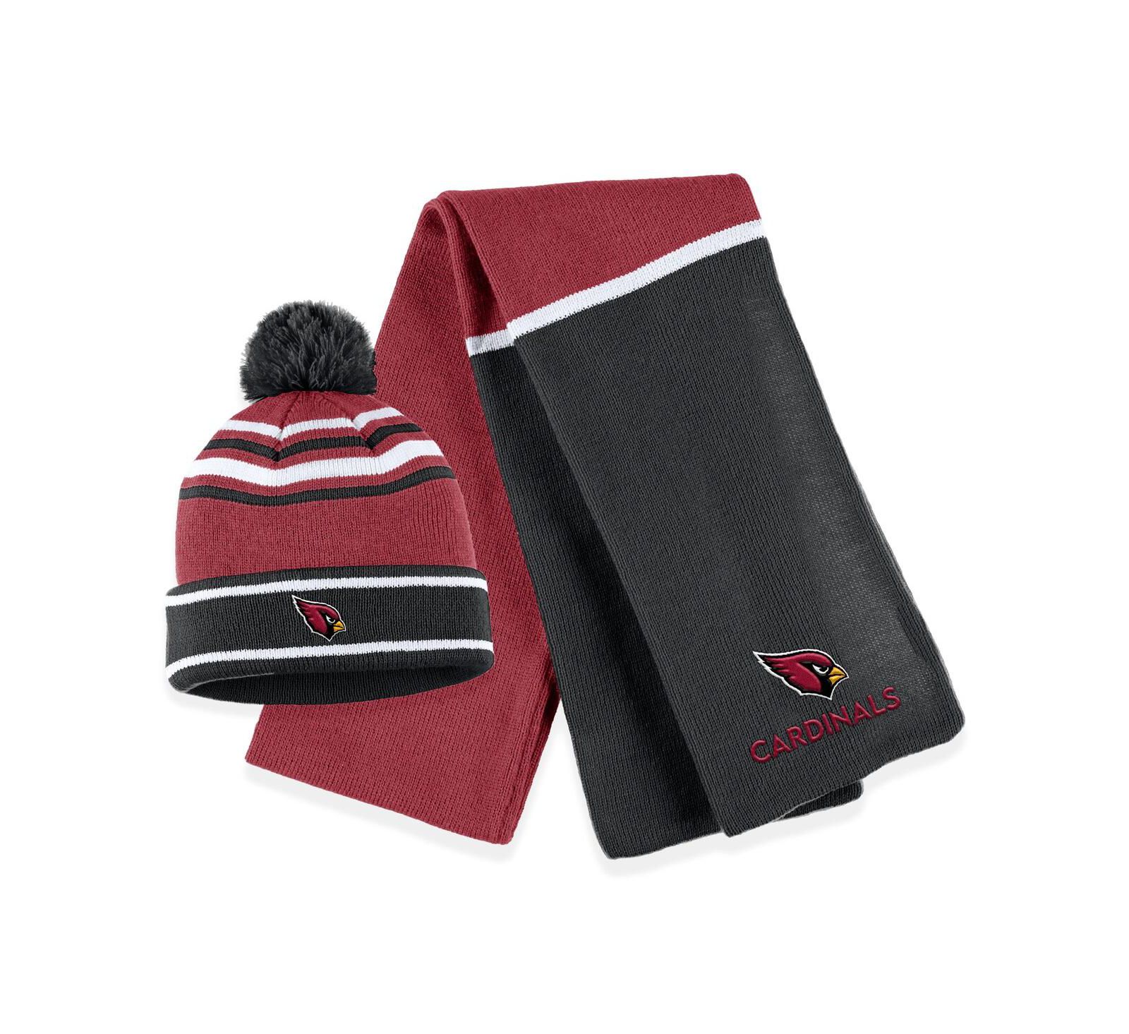 Набор из вязаной шапки с помпоном и шарфа WEAR by Erin Andrews Cardinal Arizona Cardinals Colorblock