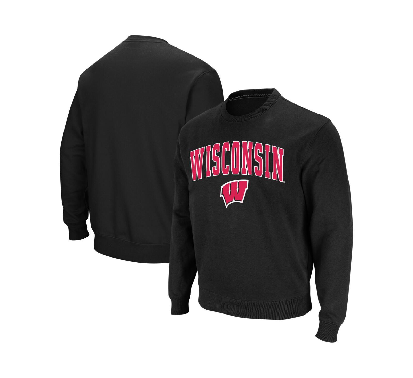 Мужской свитшот Colosseum Wisconsin Badgers Arch & Logo с круглым вырезом