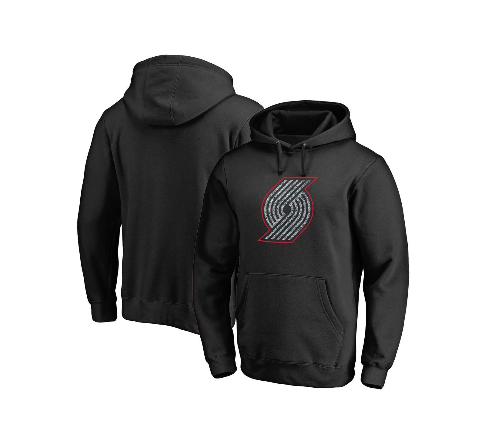 Мужское худи Fanatics Black Portland Trail Blazers Static Logo Pullover