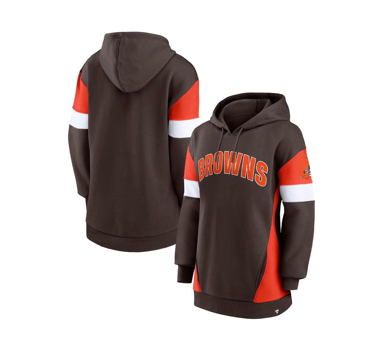 Женское худи Fanatics Brown, Orange Cleveland Browns Lock It Down Pullover