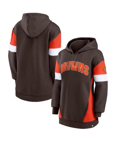 Women's Fanatics Brown, Orange Cleveland Browns Lock It Down Pullover Hoodie