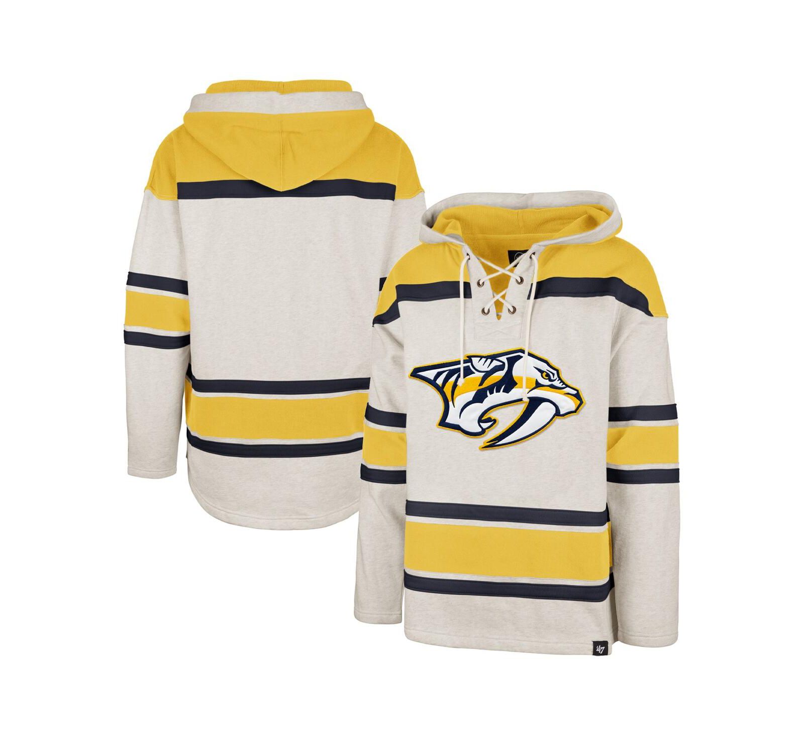 Мужское худи '47 Brand Nashville Predators Rockaway Lace-Up Pullover