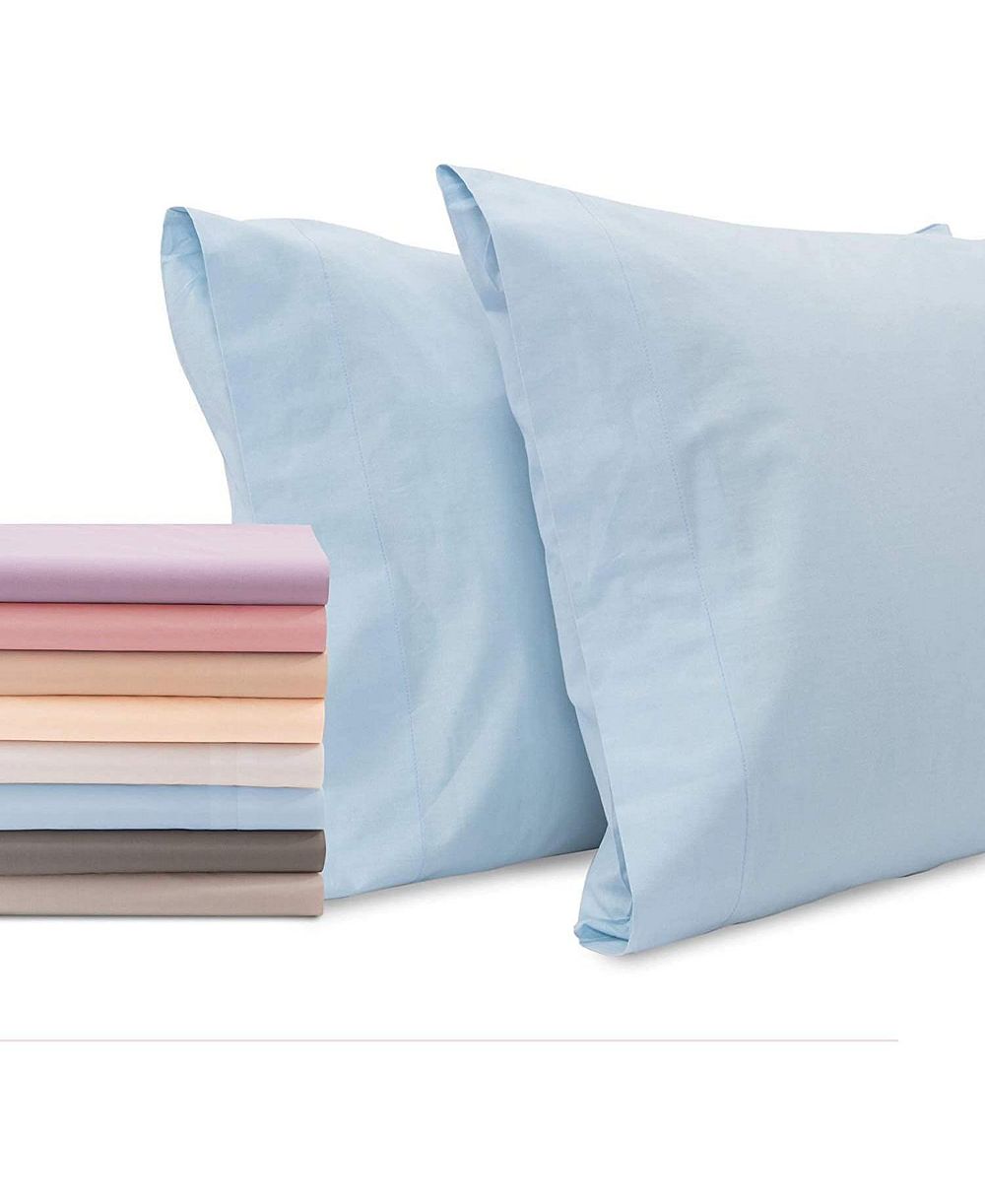 100% Premium Cotton Pillow Cases - Soft and Breatheable - Open Enclosure - Queen - Pink