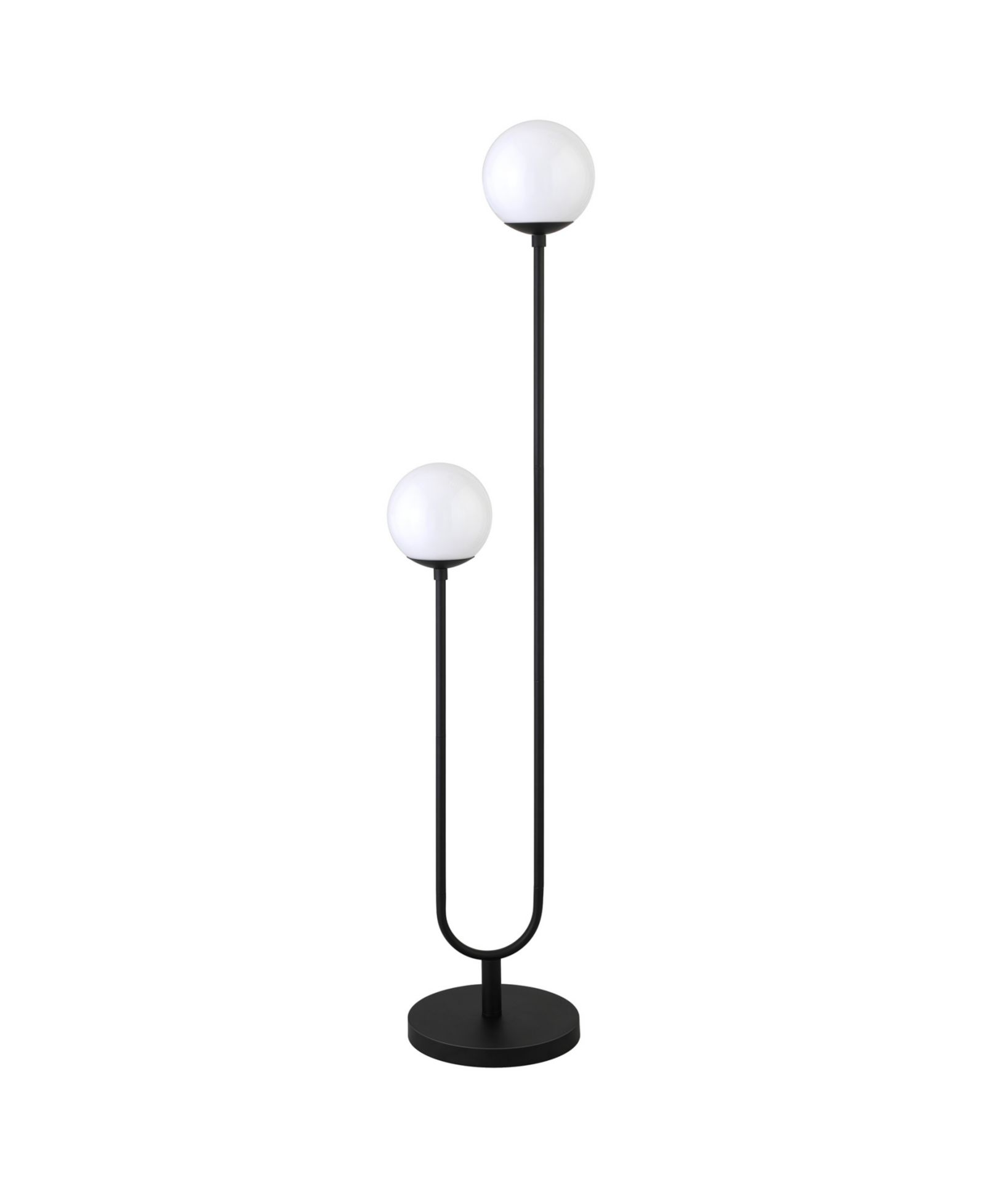 Dufrene 2-Light Floor Lamp with Glass Shades