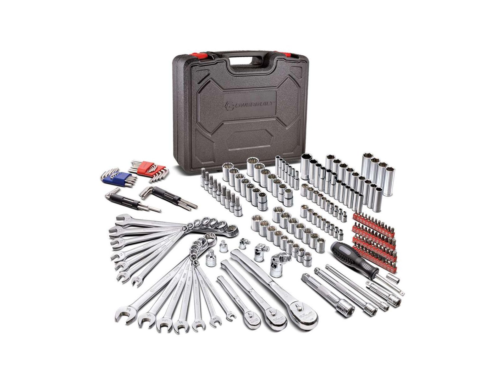 Powerbuilt 200 Piece Master Tool Set with Sockets, Ratchets, and Wrenches