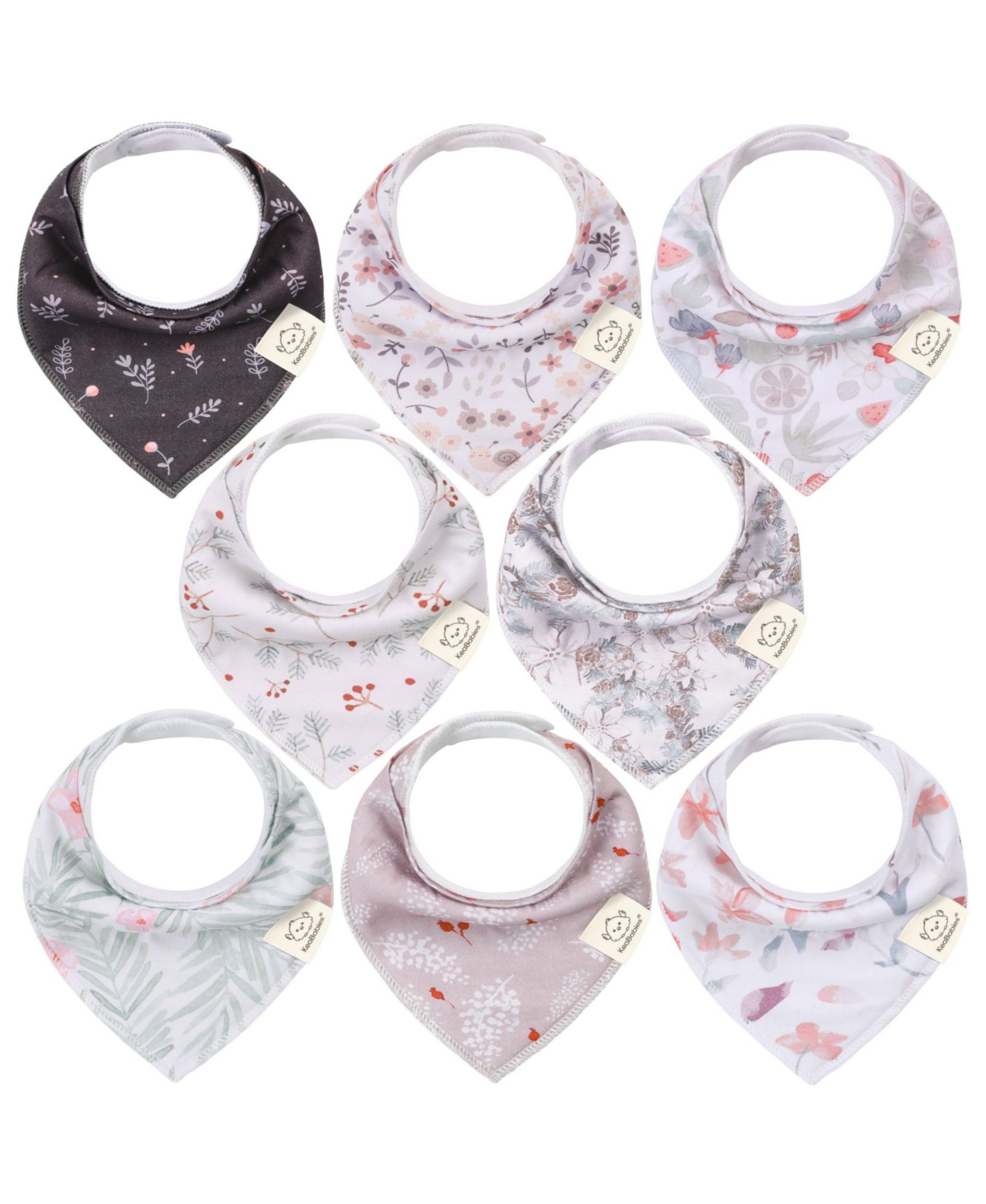 Слюнярики KeaBabies 8pk для девочек и мальчиков