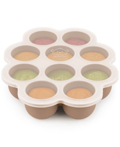 KeaBabies Prep Silicone Baby Food Freezer Tray with Clip-on Lid, 2oz x 10 Silicone Freezer Molds, BPA-Free Baby Food Storage