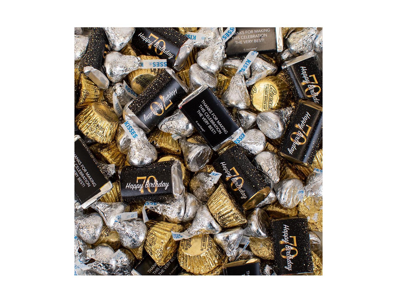 Набор конфет Just Candy 70th Birthday Party Hershey's Chocolate Mix, 110 Pieces
