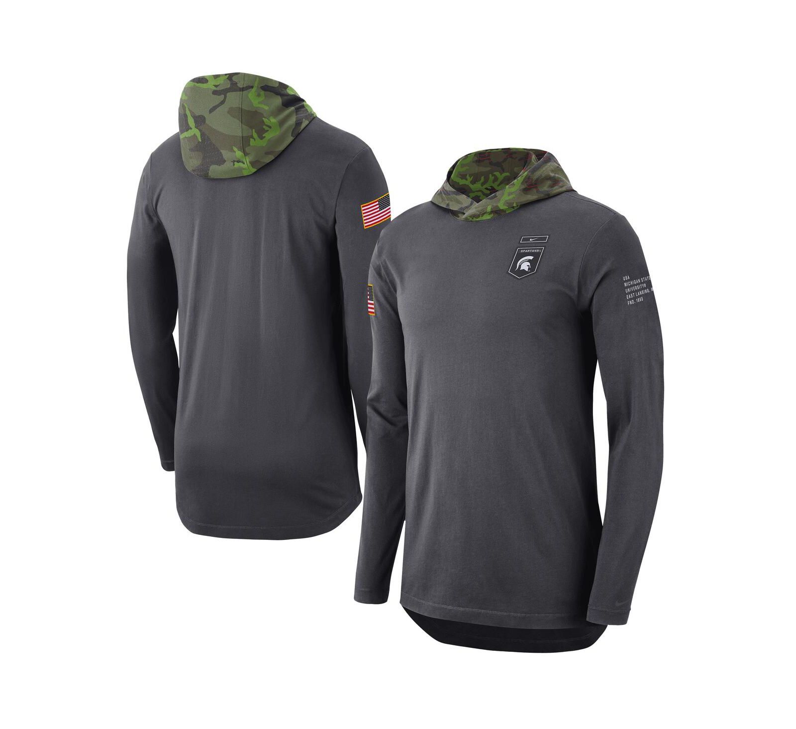 Мужское худи Nike Anthracite Michigan State Spartans с длинным рукавом