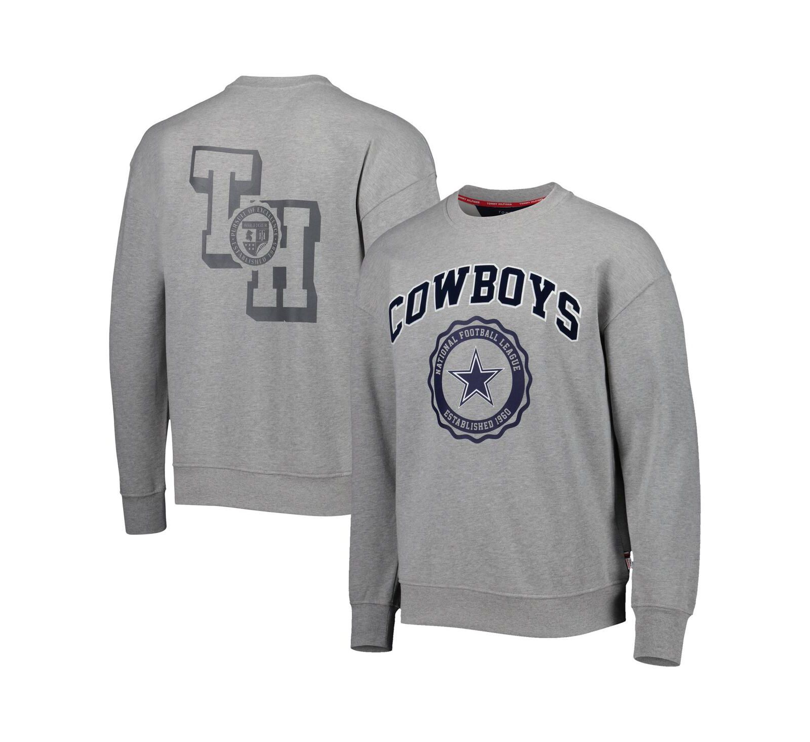 Men's Tommy Hilfiger Heather Gray Dallas Cowboys Ronald Crew Sweatshirt
