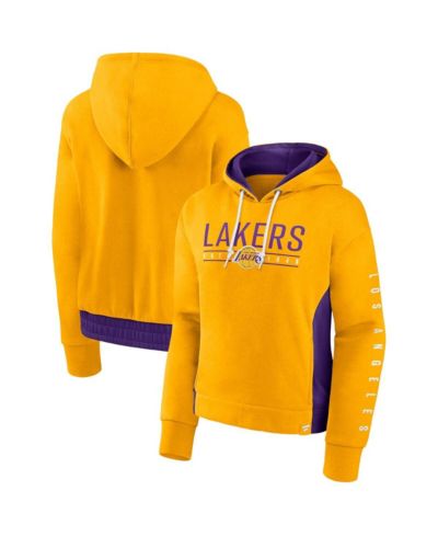 Женская толстовка Fanatics Gold Los Angeles Lakers Iconic Halftime Colorblock Pullover