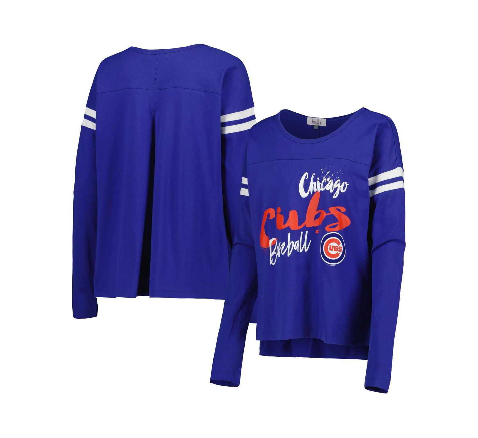 Women's Touch Royal Chicago Cubs Free Agent Long Sleeve T-shirt