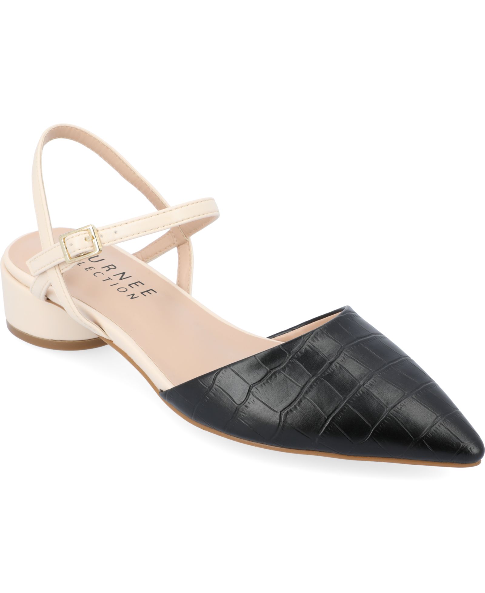 Женские балетки Journee Collection Brynn Block Heel Pointed Toe Flats