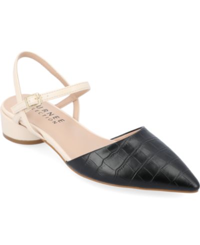 Женские балетки Journee Collection Brynn Block Heel Pointed Toe Flats