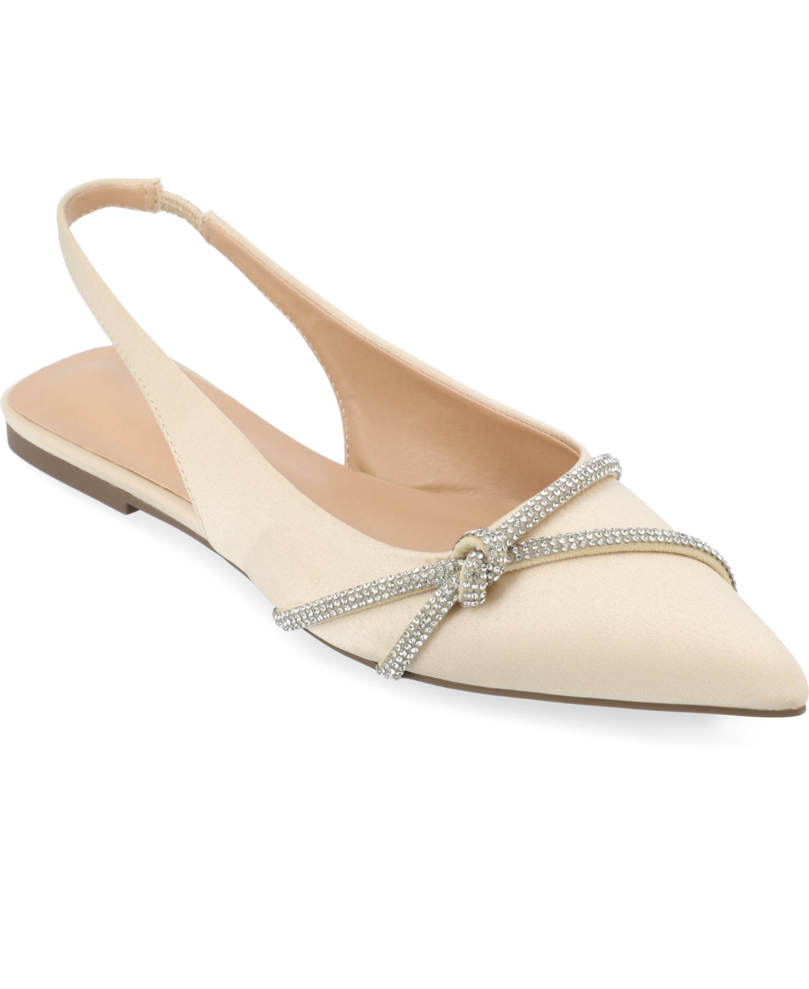Journee Collection Женский Rebbel Rhinestone Knot Slingback Flats