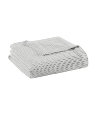 Madison Park Waffle Weave Cotton Blanket, Twin