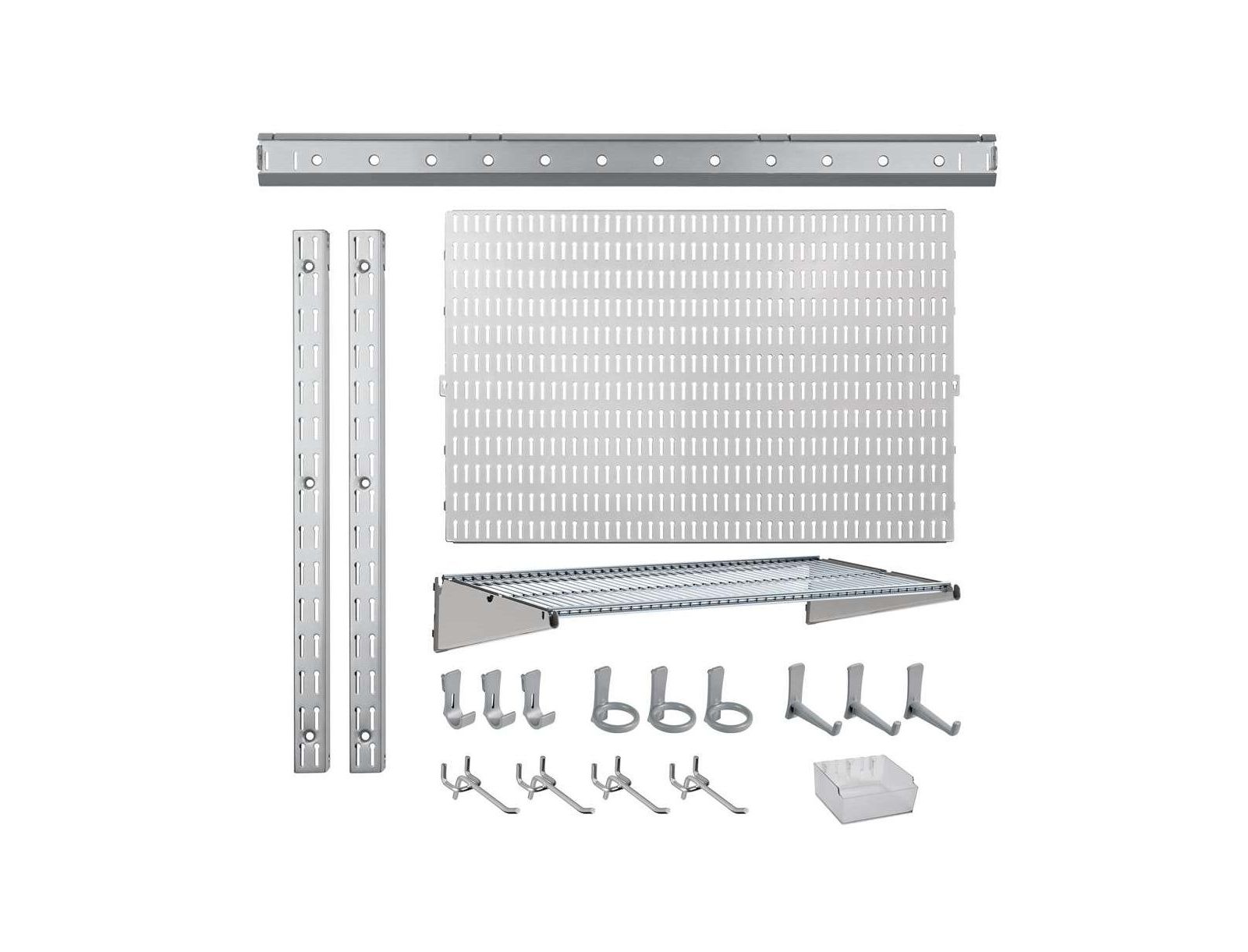 Allspace 21 Piece Garage Organizer Wall Storage System with Hooks and Hangers