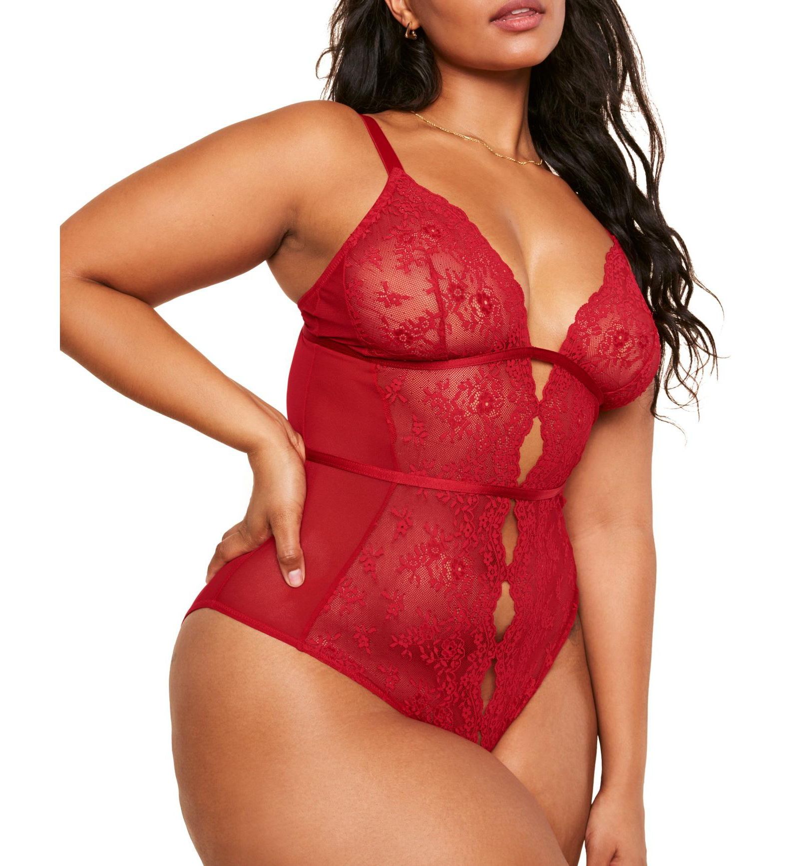 Adore Me Women's Rosie Crotchless Bodysuit Lingerie