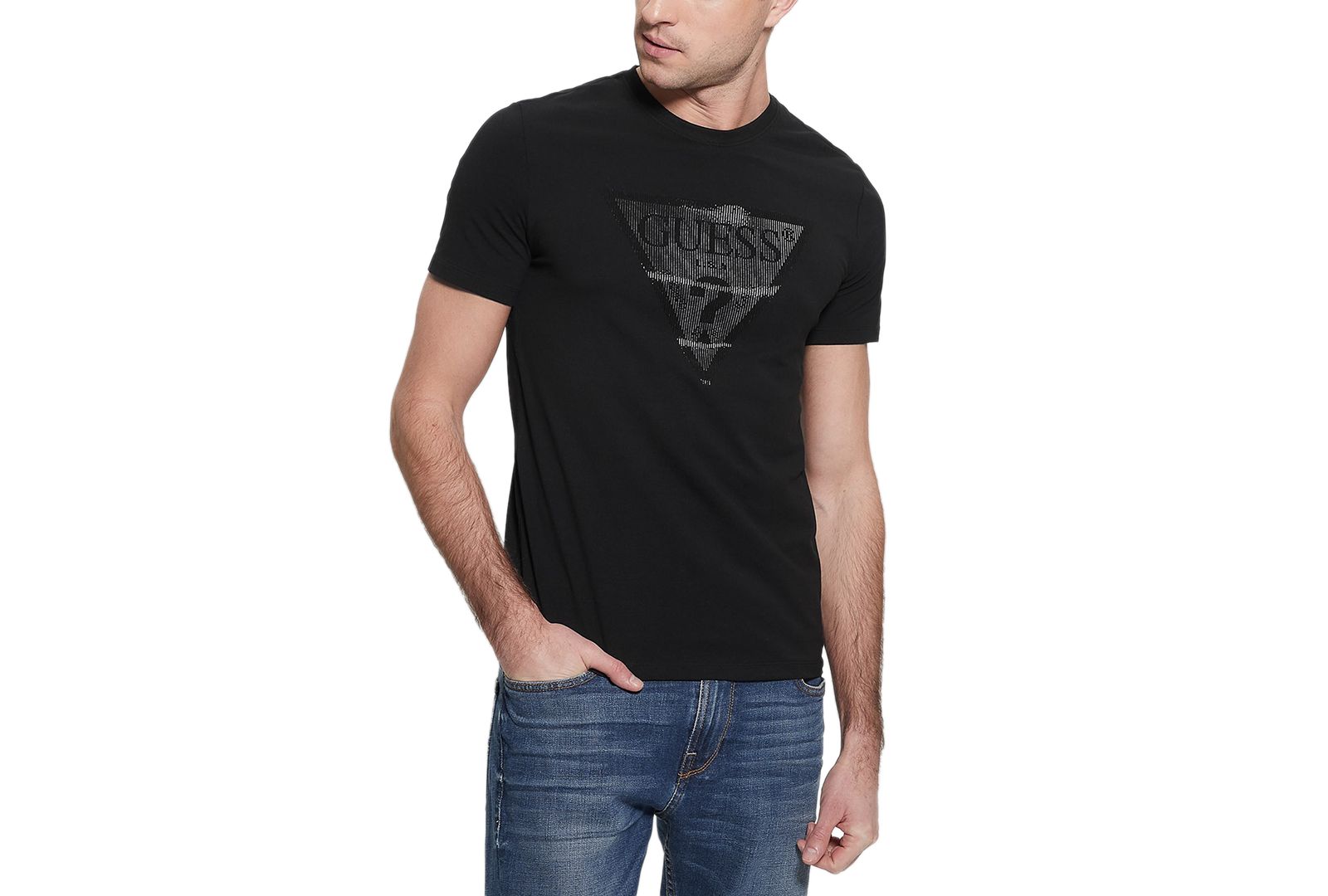 GUESS Men's Eco Triangle Crewneck Tee