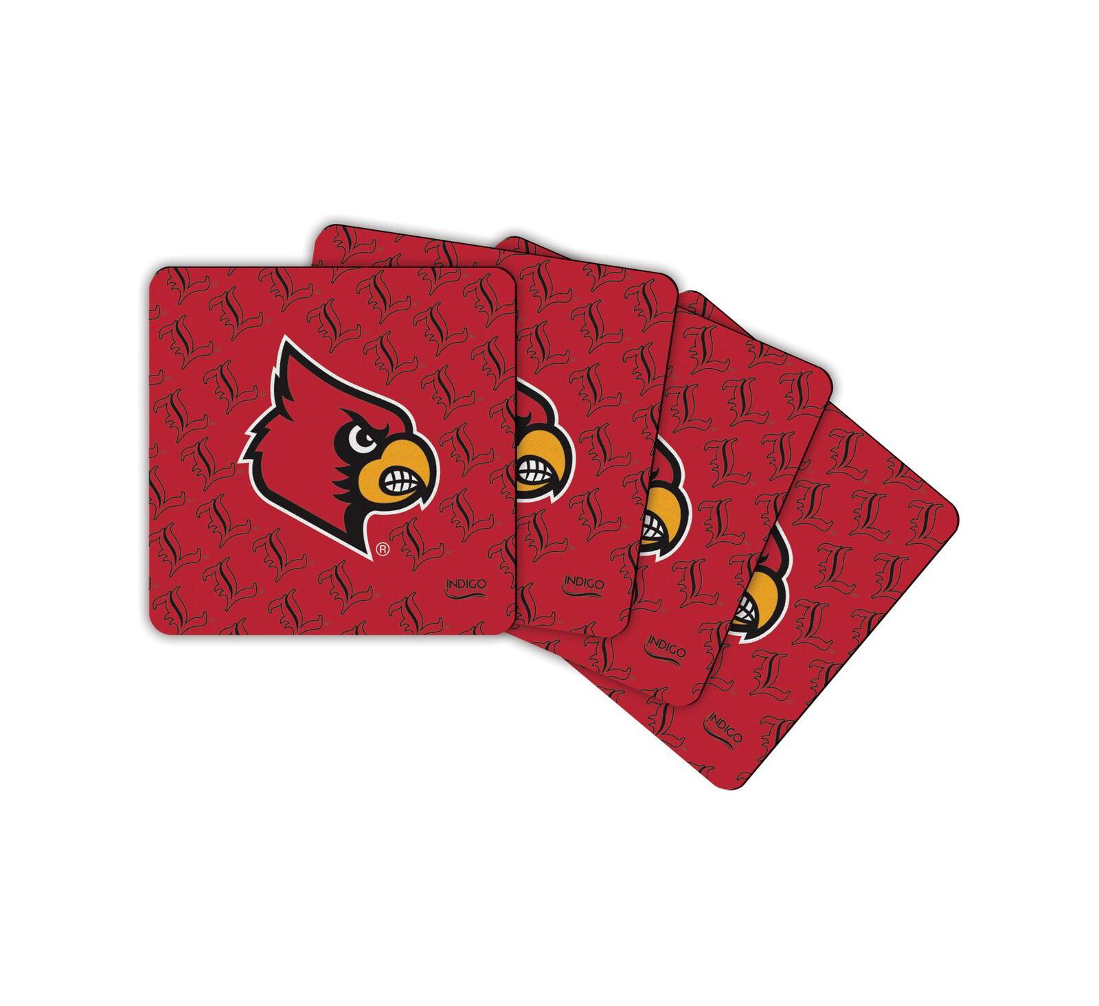 Indigo Falls Набор квадратных подставок под стаканы Louisville Cardinals, 4 шт.