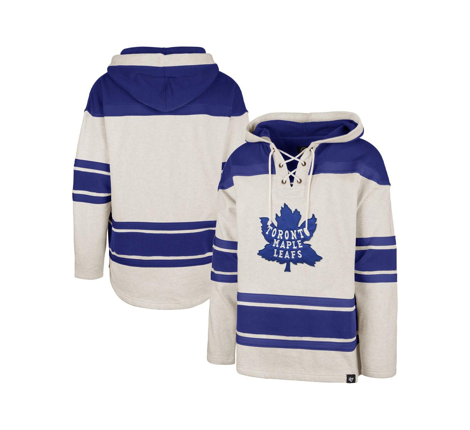 Худи '47 Brand Oatmeal Toronto Maple Leafs Rockaway Lace-Up Pullover