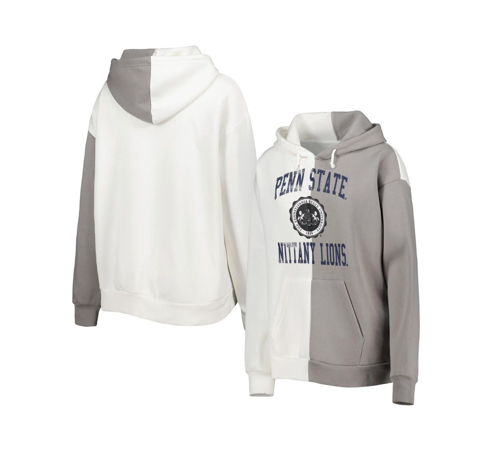 Женское худи Gameday Couture Gray and White Penn State Nittany Lions Split