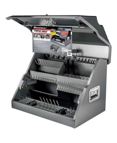 Powerbuilt 26 Inch Rapid Box Slant Front Toolbox with Tool Magnets - Gray