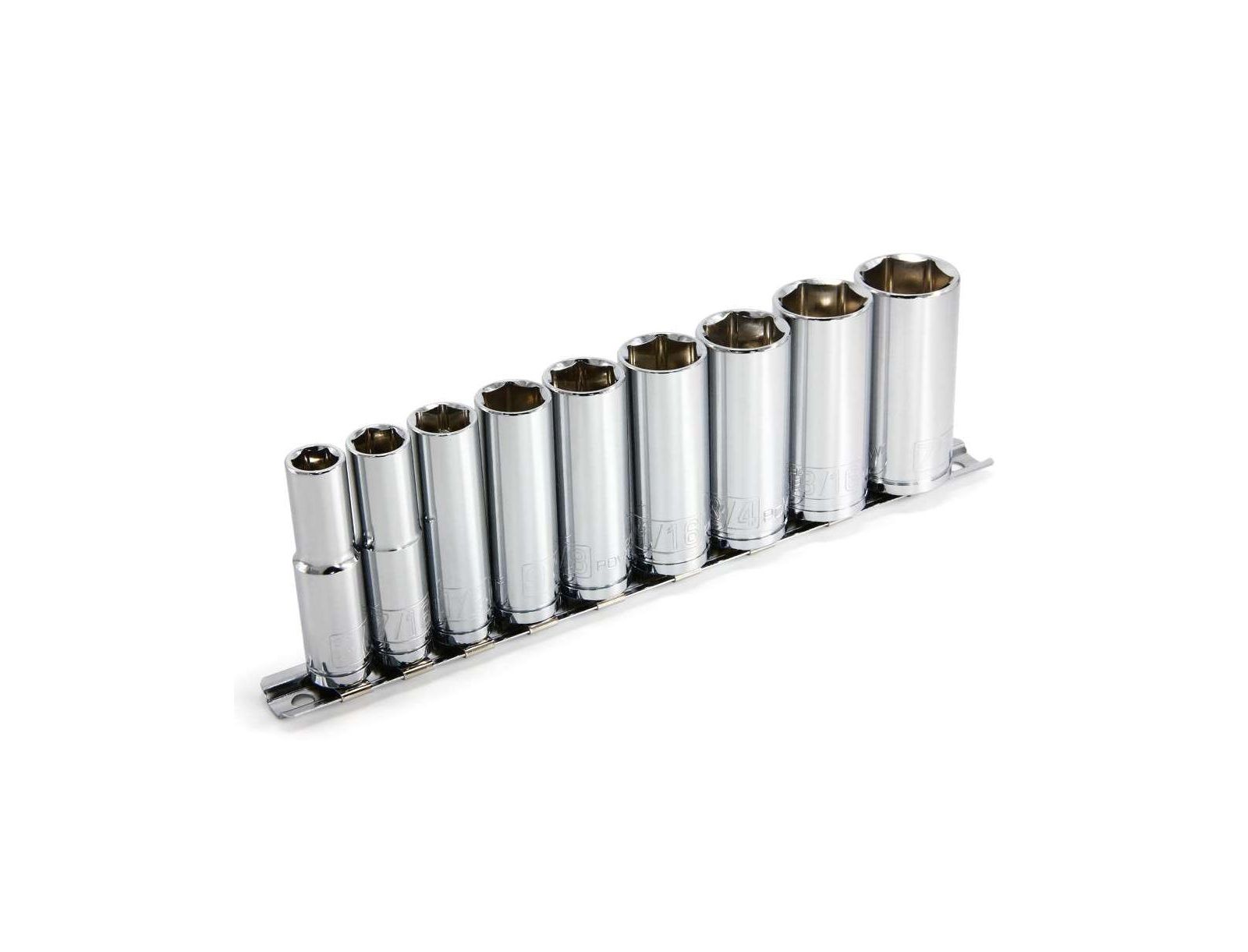 Набор торцевых головок Powerbuilt, 9 предметов, 3/8 Inch Drive SAE, 6 Point Deep Socket