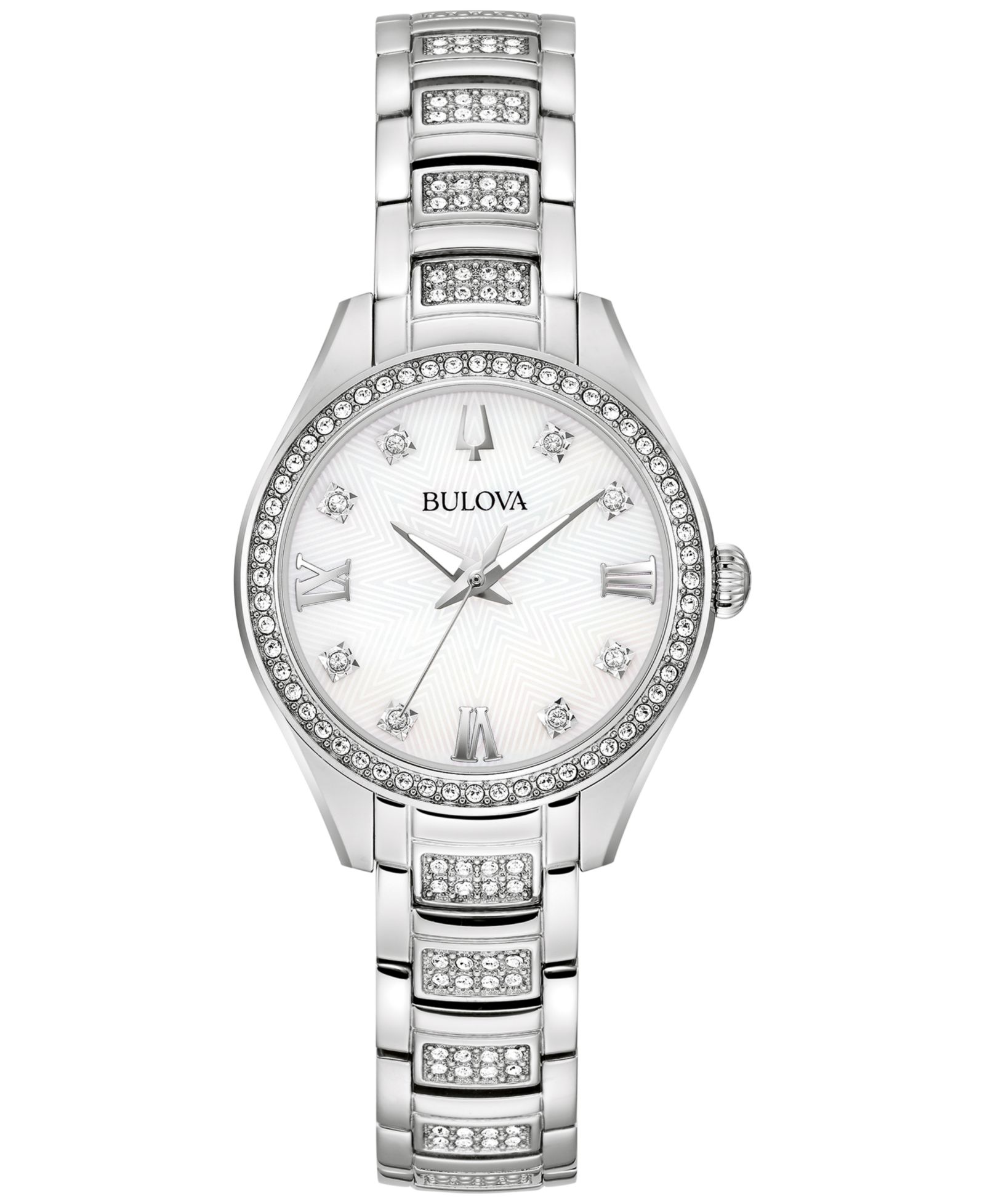 Женские наручные часы Bulova Crystal Stainless Steel, 29mm