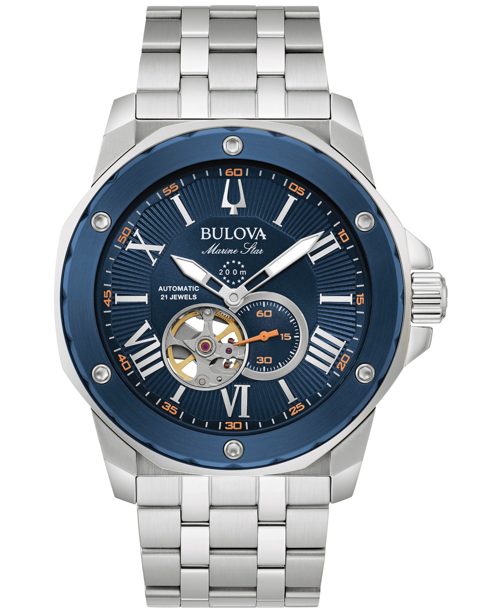 Мужские часы Bulova Automatic Marine Star Stainless Steel 45mm