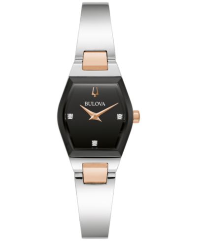 Bulova Женский Modern Gemini Diamond Accent Stainless Steel Bangle Bracelet Watch 23mm