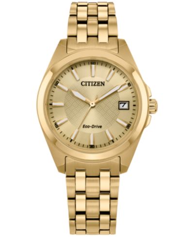 Citizen Eco-Drive Женские часы Peyten Gold-Tone Stainless Steel 33mm