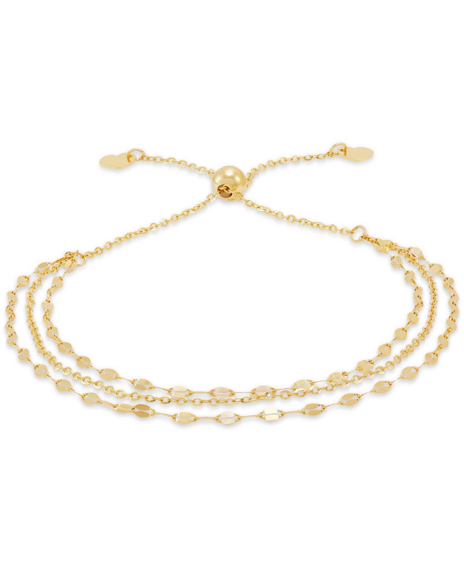 Браслет Italian Gold Triple Layer Bolo 10k Gold