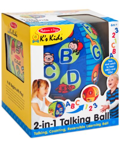 Melissa & Doug K's Kids обучающая говорящая игрушка-мяч 2-в-1, ABCs