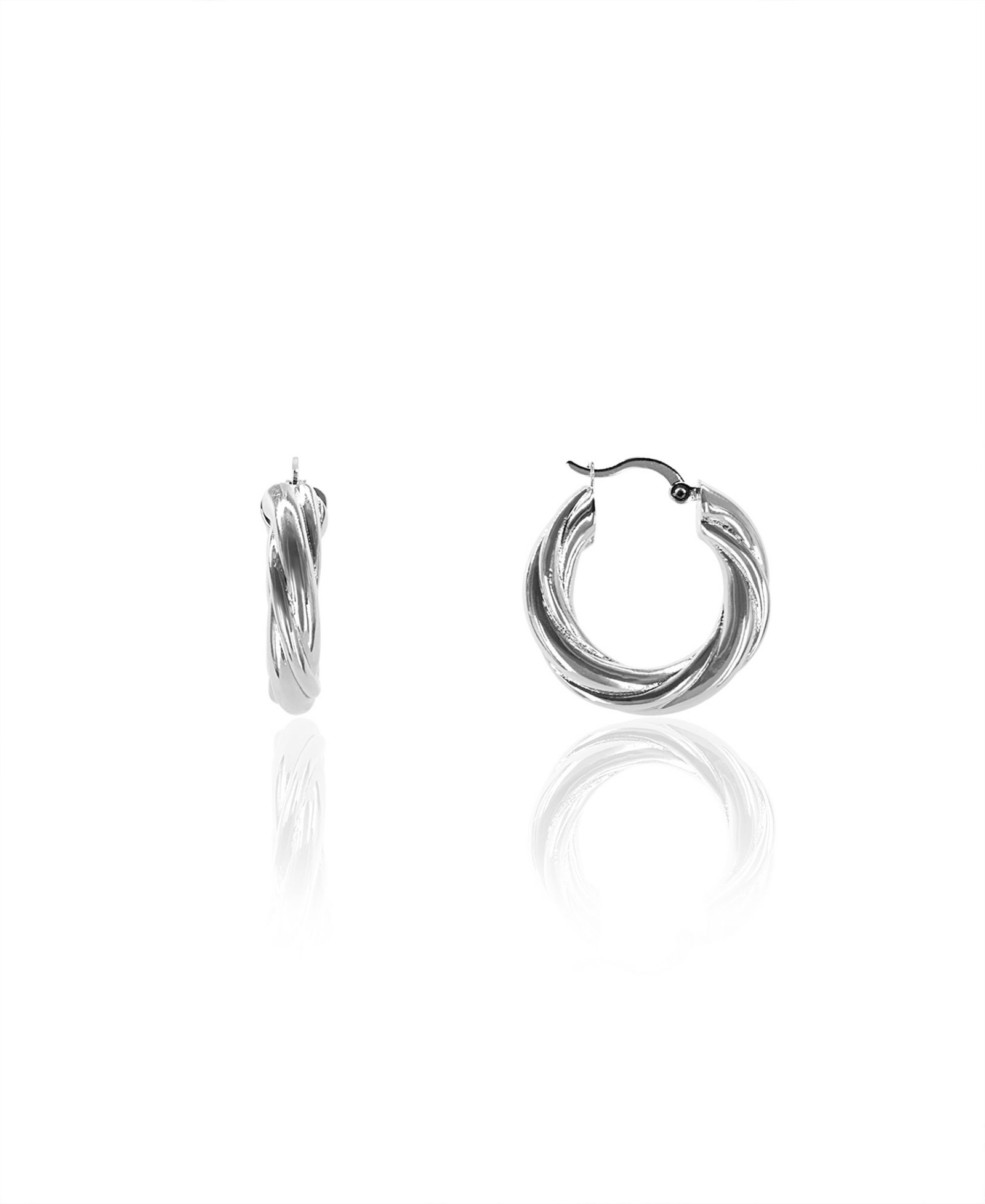 Серьги OMA THE LABEL Abma.9" Small Hoop White Gold- Plated Brass