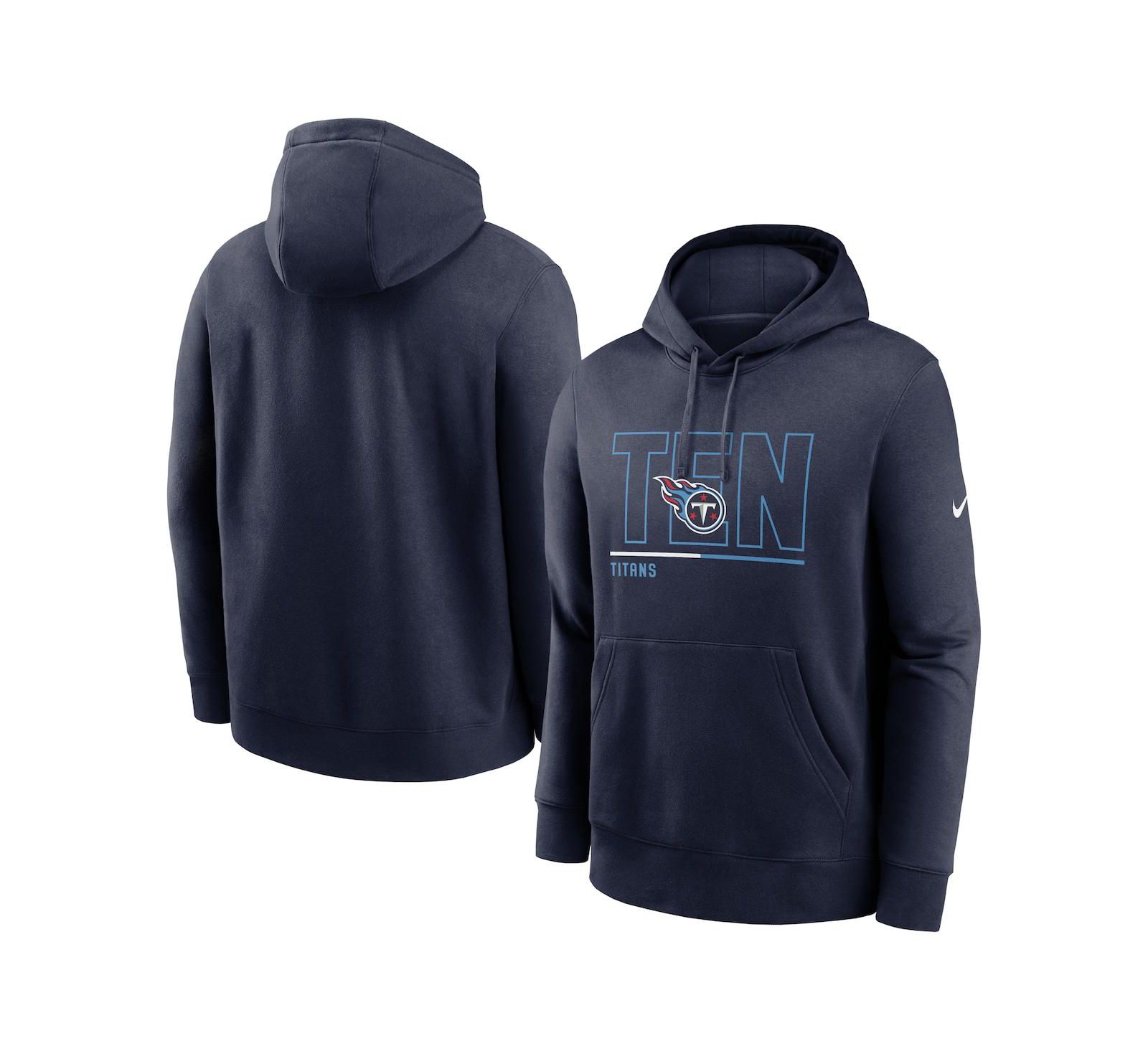 Мужское худи Nike Tennessee Titans City Code Club Fleece Navy
