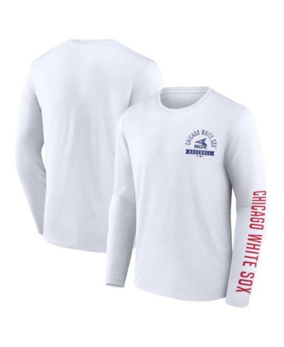 Men's Fanatics White Chicago White Sox Pressbox Long Sleeve T-shirt