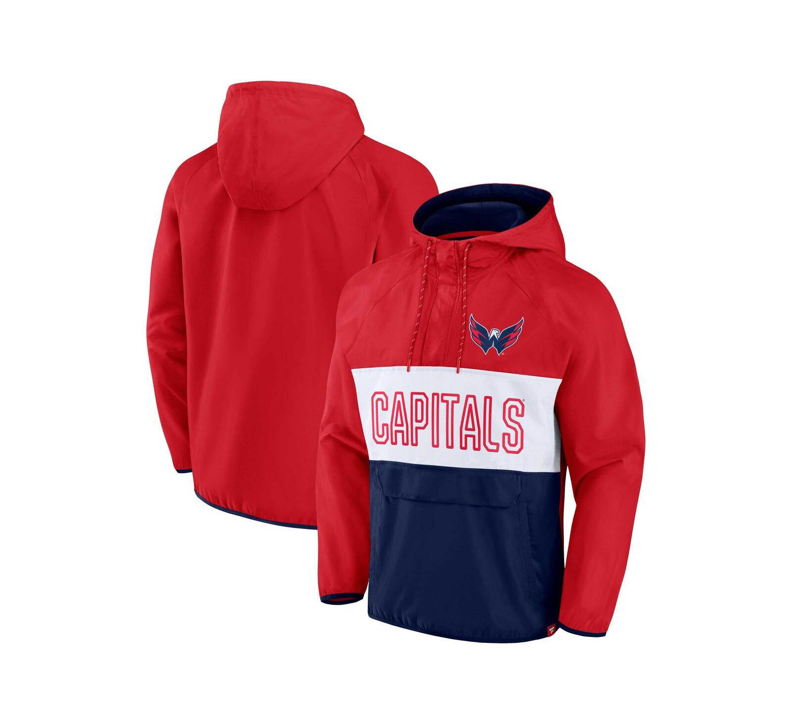 Мужская куртка-анорак Fanatics Washington Capitals Backhand Shooter Defender, красная/темно-синяя