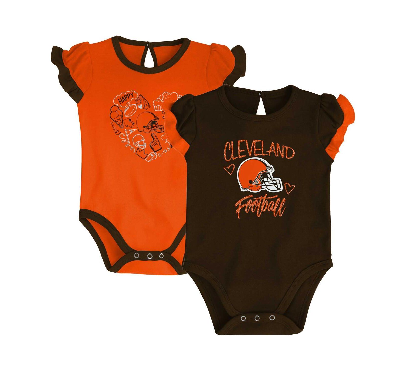 Детский комплект боди Outerstuff Brown Orange Cleveland Browns Two-Piece Bodysuit Set