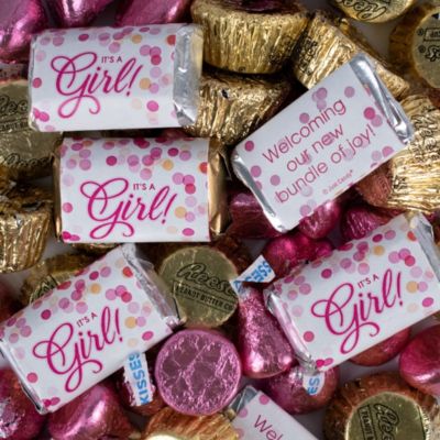 Just Candy It's a Girl Baby Shower Candy Party Favor Hershey's Chocolate Mix, 124 Pieces