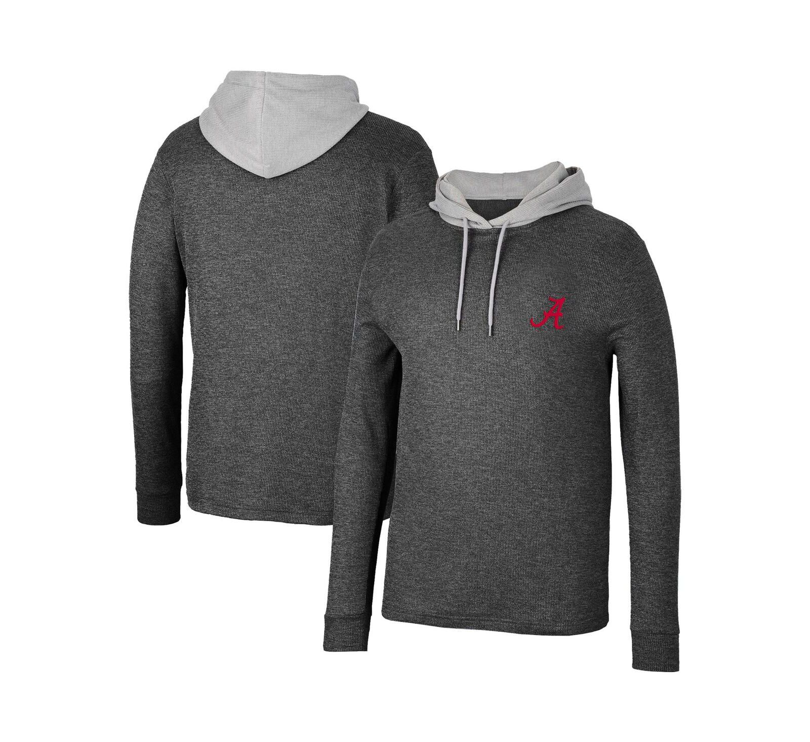 Colosseum Мужское худи Colosseum Black Alabama Crimson Tide Ballot Waffle-Knit Thermal Long Sleeve