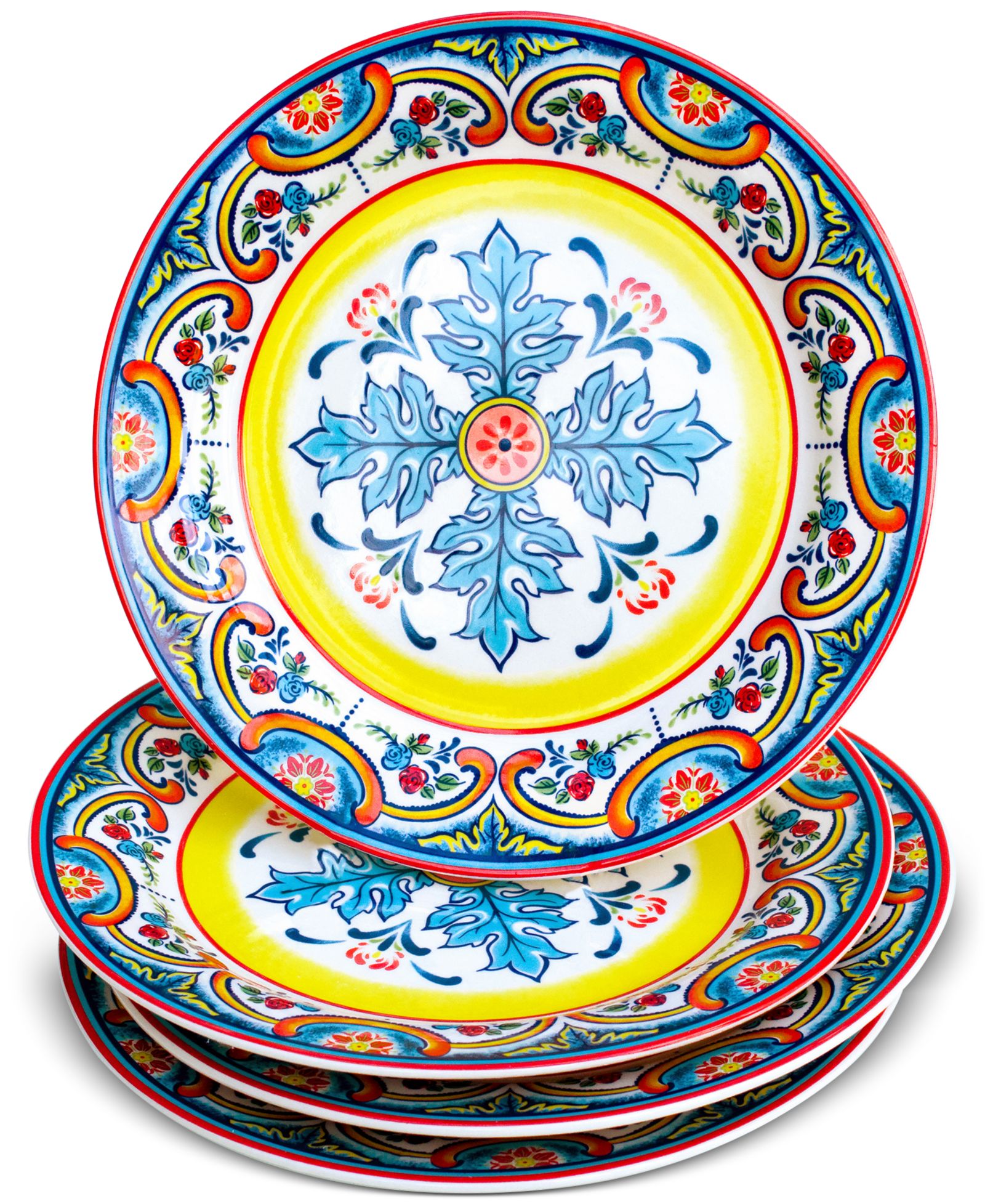 Euro Ceramica Zanzibar Salad Plates, Set of 4