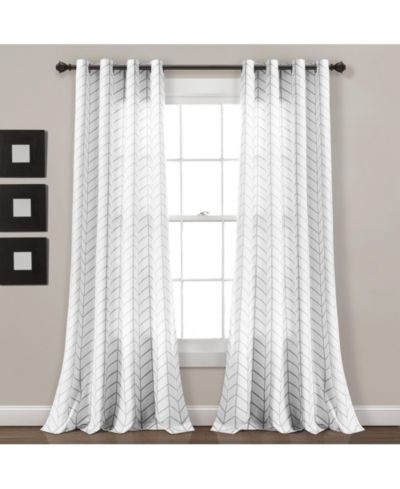 Шторы Lush Decor Calia Chevron Geo Light Filtering 52"W x 84"L, пара